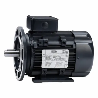 LEESON Metric Motor: 3 hp, C-Face/Rigid Base Mount, 90L Frame Size - C-Face with Rigid Base 3-Phase IEC Metric General Purpose AC Motors