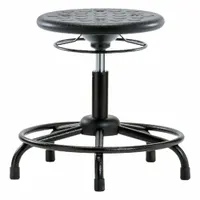 Stool: Polyurethane, Ht Range 18 in to 23 in, 13 in Seat Wd, 13 in Seat Dp, 5 Glides, 0 Casters (MPN IPDHSO-RT-RG-BLK)