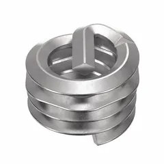Screw-locking tanged helical insert for repairing or reinforcing internal threads in metal. Features #8-32 coarse thread, right-hand direction, plain finish, and 18-8 stainless steel construction with tensile strength of 200,000 to 250,000 psi. Supplied in a 1,000-piece pack. Compatible with STI tap size #8-32.