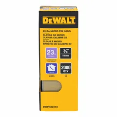 Headless, smooth, galvanized steel pin nails with chisel point. Overall length 3/4 in. Pack of 2,000. For use in collated trim, pin, finishing, and brad nailers. Suitable for attaching moldings, paneling, and small woodwork where a nearly invisible fastening is required.