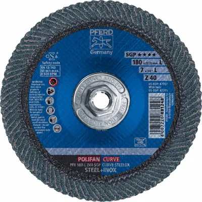 PFERD Z SGP CURVE High-Performance Flap Disc - High-Performance Flap Discs for Carbon & Stainless Steel