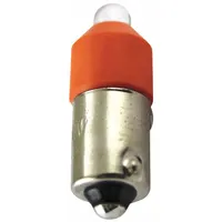 EATON Compact LED Bulb: LED, Miniature Bayonet (BA9s), (T) Tubular, T3-1/4, 6 to 12V AC/DC, Orange (MPN E22LED612ON)