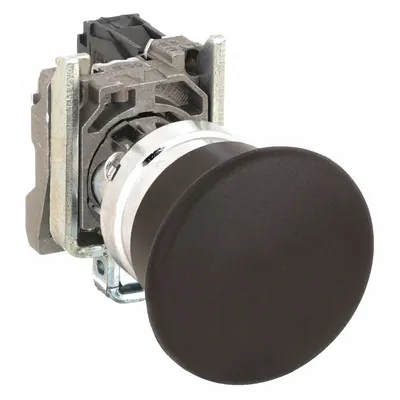 SCHNEIDER Mushroom Head Push Button: Non-Illuminated, Mushroom Head Profile, Metallic - Mushroom-Head Push Buttons