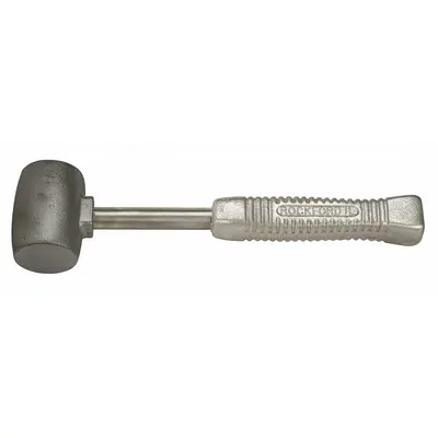 AMERICAN Zinc Mallet: Aluminum Handle, Ribbed Grip, 5 lb Head Wt, 2 in Dia - Zinc Mallets