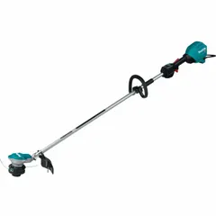 This MAKITA string trimmer is a battery-powered unit from the XGT® Series, featuring a brushless motor and a 15-inch cutting width. It is powered by a 4.0 Ah battery (sold separately) and is supplied as a tool only. Suitable for cutting grass, weeds, and light brush in landscaping and property maintenance.