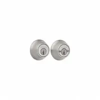 KWIKSET Double Cylinder Deadbolt: Cylindrical, 1 3/4 in Door Thick - Max, Chrome (MPN 665-26D-6AL-STRKP-K3)