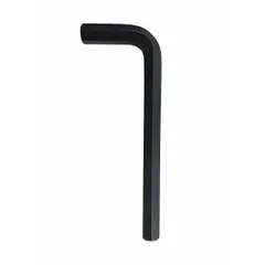 L-shaped hex key with 3/8 in SAE tip size, short length, made of alloy steel with black oxide finish. Includes 2 tips. Used for tightening or loosening hex socket screws and bolts in maintenance, assembly, and repair tasks.