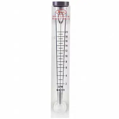 DWYER 1-10 Gpm Water, Flow Meter: Acrylic Flowmeter, Scale, Variable Area - Inline Flowmeters for Air & Compressed Gases