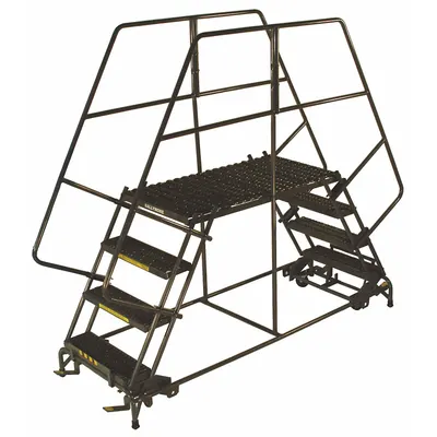 BALLYMORE Mobile Work Platform: 5 ft Platform Ht - Max, 24 in x 60 in, Steel - Manual-Lock Rolling Dual-Access Platforms