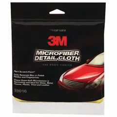 This 3M detailing cloth is made of non-linting nylon/polyester material in yellow. With a thickness of 2 and overall width of 12 inches, it is suitable for cleaning and polishing painted surfaces, chrome, glass, dashboards, and other vehicle areas without scratching.