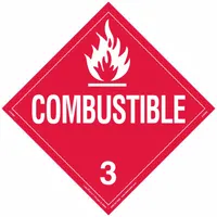 LABELMASTER Combustible Liquid Placard: Combustible, 10 3/4 in x 10 3/4 in, Vinyl, 25 Labels, 25 PK (MPN Z-RVW9)