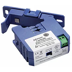 Current transducer with 0 V DC output, measuring 2.72 in H x 2.56 in W x 1.06 in D. Includes (2) mounting screws. Used for monitoring and converting AC or DC current into a proportional DC voltage signal in building automation, HVAC, and industrial control systems.