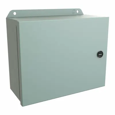 HAMMOND Electrical Enclosure: Steel, 8 in x 10 in x 4 in, NEMA 12/13/3R/4, w/Panel - Steel Washdown Enclosures