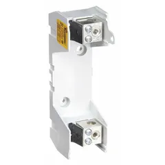 Single-pole open block design fuse block for UL Class H and K fuses. Rated 250 V AC with box lug terminals and non-indicating type. Used for mounting and connecting fuses in electrical panels for overcurrent protection.