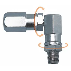 This steel swivel provides rotational flexibility in fluid or air lines, reducing hose twisting and stress. It features a 1/8 in FNPT connection and is suited for pneumatic systems, lubrication lines, and low-pressure hydraulic circuits.