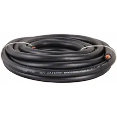 This cut-to-length jumper cable from WESTWARD is designed for heavy-duty battery connections in vehicles and industrial equipment. It features a 2/0 ga wire gauge, 300-inch length, and a 190 A maximum current rating. The black cable jacket provides insulation for reliable power transfer in demanding environments.