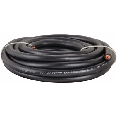 WESTWARD Battery Jumper Cable: 2/0 ga, 300 in Cable Lg, Black - Cut to Length Jumper Cables
