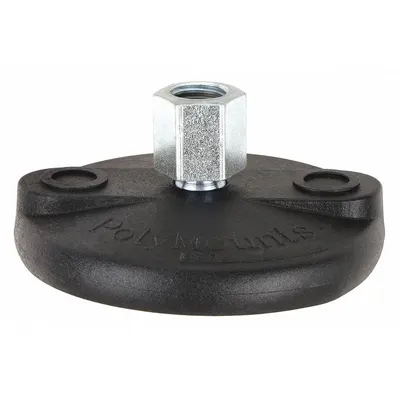 S & W Female-End Leveling Mount: Swivel Boltless, Nylon, 3/8"-16 Thread Size - Vibration-Damping Female Leveling Mounts
