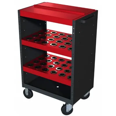 HUOT CNC Tool Storage: For BT30/CAT30 Taper - Locking CNC Toolholder Carts