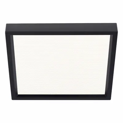 LIGHTOLIER Square Downlight: 4 in Dia, Black, 5/8 in Ht, 650 lm, 2700K, 10 W - Low-Profile Square Surface-Mount Downlights