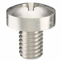 M3.5x0.60 thread size, 5 mm long, 18-8 stainless steel pan head Phillips machine screws with a #2 drive size. Sold in a 100-piece pack. Plain finish provides corrosion resistance for general industrial fastening applications.