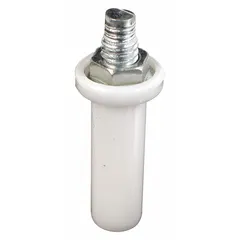This hanging door pivot guide measures 1-1/2 inches in length and 3-3/4 inches in width, with a maximum weight capacity of 30 lb per pair. It is supplied as one pair (1 PR) for use in door hardware applications where a pivot guide is required to support and guide door movement.