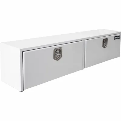 BUYERS PRODUCTS Double Drop-Down Door Topside Box, 72 in, White, Keyed Lock - Double Drop-Down Door Topside Boxes