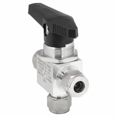 HAM-LET Manual Three-Way Ball Valve: 10 mm - Stainless Steel Ball Valves