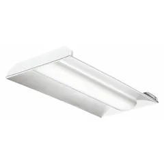This 2 ft. x 4 ft. LED center-basket troffer operates at 120 to 277V AC, delivering 5238 lumens at 3500K with a power draw of 38.3 W. It accommodates (2) T8 lamps and includes an EZ1 adapter. Suitable for general ambient lighting in suspended ceilings.