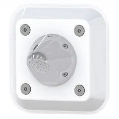 Replacement shower head for institutional settings, constructed of brass and stainless steel with a chrome finish. Fixed flow rate of 2.5 gpm with NPT connection. Includes a 3.25-inch square anchor plate and vandal-resistant fasteners. Not ADA compliant.