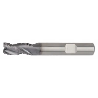 WIDIA HANITA Roughing End Mill: Carbide, AlTiN Coated, 3 Flute, 4 mm Mill Dia, 8 mm LOC - Corner-Radius Carbide Roughing End Mills for Steel & Cast Iron