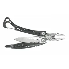 LEATHERMAN Multi-Tool: Multi-Tool Plier, 7 Tools, 7 Functions, 4 in Closed Lg, 7 3/4 in Open Lg (MPN 830850). Key specifications — attr15951: LEATHERMAN; attr15966: Phillips #1 and #2; attr10311: Skeletool CX; attr10312: Black; attr15963: Aluminum; attr15971: Multi-Tool Plier; attr15972: Regular Plier; attr15977: Fold-Out.