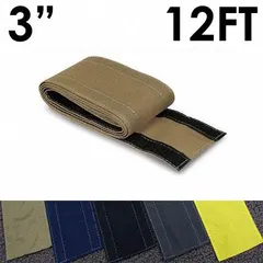 This 12-foot-long, 3-inch-wide nylon cable floor cover in taupe uses a hook-and-loop closure to secure and conceal cables on floors or walkways. It provides a low-profile solution for cable management in industrial environments, helping to reduce tripping hazards and protect cables from damage.