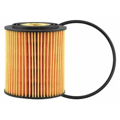 Cartridge oil filter element for Mini vehicles. Cellulose media removes contaminants from engine oil. Overall height 3 3/16 in, outside diameter 2 13/16 in. Includes two attached gaskets.