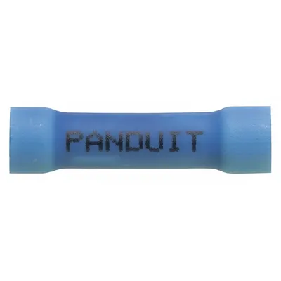 PANDUIT Butt Splice Connector: Blue, Vinyl, For Wire Size 16 AWG – 14 AWG, 600 V - Insulated Butt Splice Connectors