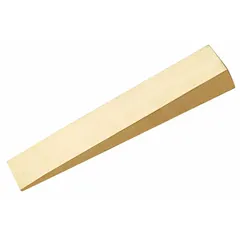This non-sparking set-up wedge is made of beryllium copper alloy, measuring 2 inches in width with a maximum height of 1-1/4 inches. It is used for aligning and separating flanges during maintenance or installation in hazardous environments where flammable gases or dusts may be present.