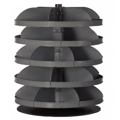 DURHAM MFG Revolving Storage Bin: 34 1/8 in x 28 in, 5 Levels, Flat Bottom - Revolving Storage Bins with Flat-Bottom Shelves
