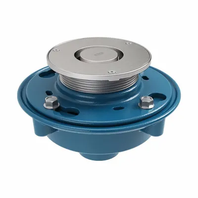 ZURN Floor Drain: Round, Cast Iron, 8 3/8 in Overall Dia, 7 1/8 in Overall Ht - Institutional Floor Drains