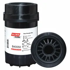 Spin-on oil filter with M27 x 2.0 thread size and 6-7/8 inch overall height. Uses cellulose media for contaminant removal. Includes attached gasket for secure sealing. Compatible with Cummins engines.