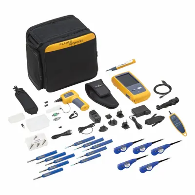 FLUKE Cable Tester Kit: Fiber Optic Cable Testing Kit, LC/SFP Fiber Optic, Auto Power Off - Optical Power Meters & Kits for Loss Testing