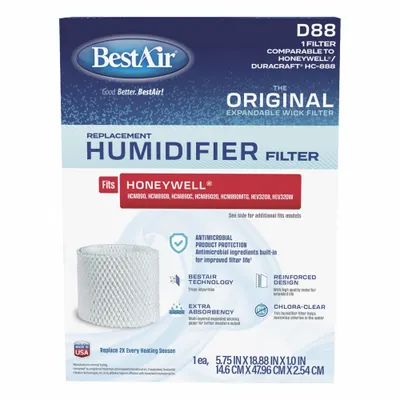 BESTAIR Humidifier Wick: Humidifier Wick, Portable Humidifier, Cellulose, Antimicrobial-Coated - Humidifier Pads for Portable Humidifiers