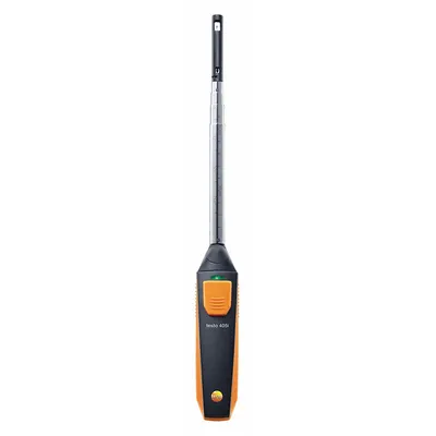 TESTO Anemometer: 1.97 fpm Air Velocity Resolution, Hot Wire, Air Velocity/Temp - Hot Wire Air Velocity Meters