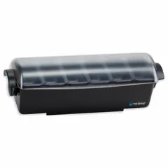 This 6-compartment condiment bar is constructed of high-impact plastic and includes a lid. It measures 8 1/2 inches in overall height and 7 1/2 inches in overall width. NSF certified, it is suitable for dispensing condiments, sauces, or toppings in foodservice settings such as cafeterias and concession stands.