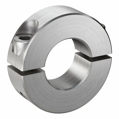 RULAND MANUFACTURING Shaft Collar: 2-Piece, Inch, Round, Clamp-On, 11/16 in Bore Dia - Stainless Steel Shaft Collars