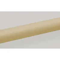 PVC handrail in tan with a round grip shape. Grip diameter is 1-1/2 inches; mounted height is 3-9/16 inches. Used along walkways, stairs, and platforms in industrial and commercial facilities for safety and support