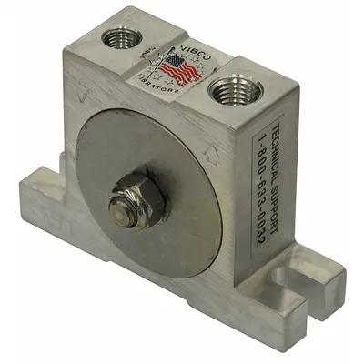MILLENNIUM Pneumatic Vibrator: 80 lbf, 24,000 vpm, 1/8 in NPT, MHI, 68 dBA, 4 cfm @ 60 psi - Chemical Resistant Turbine & Ball Vibrators