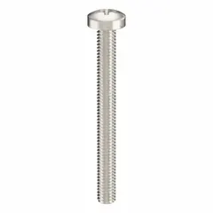 M4x0.70 thread, 40 mm length, 316 stainless steel pan head machine screw with plain finish and #2 Phillips drive. Supplied in a 50-piece pack. Suitable for general assembly, electrical enclosures, and instrumentation panels where corrosion resistance is required.