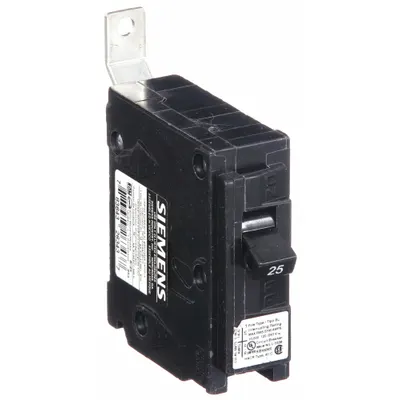 SIEMENS B125 BL Series Miniature Circuit Breaker, 25A, 1-Pole, 120/240V AC, 10kA - B Series, Bolt-On Siemens Miniature Circuit Breakers