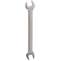 PROTO Open End Wrench: Alloy Steel, Satin, 12 mm_13 mm Head Size, 6 3/8 in Overall Lg, Std (MPN J31213)