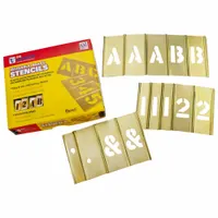C.H. HANSON Stencil Set: 0 to 9/Ampersand (&)/A to Z/Dash (-)/Dollar Sign ($)/Period (.), Brass (MPN 10153)